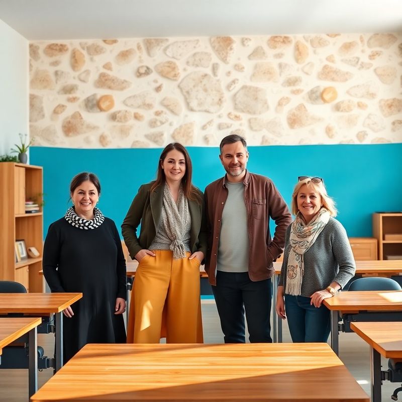 Grupni portret četvero predavača Lumenxpixela u učionici u Puli